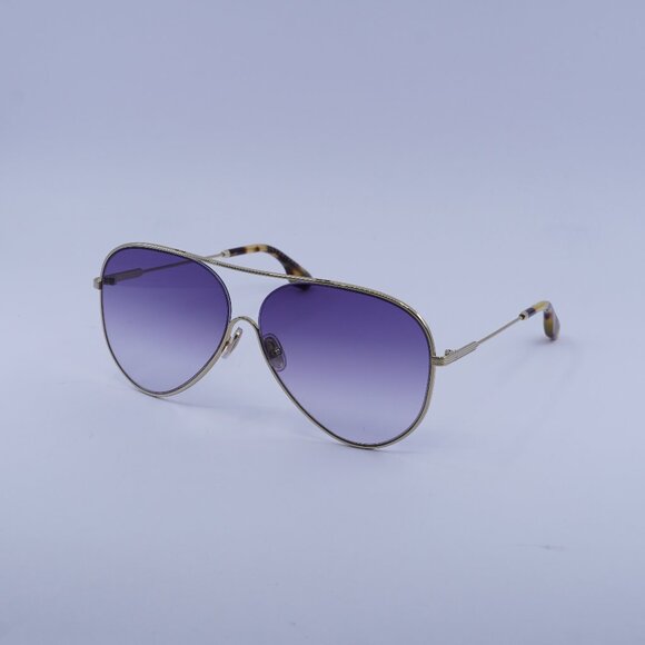 Victoria Beckham VB133S 710 Sunglasses Gold Aviator Frame, Purple Lenses - Picture 1 of 11